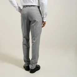 Sale Slim kostuumbroek met pied-de-puce-motief Kostuumbroek|Broek