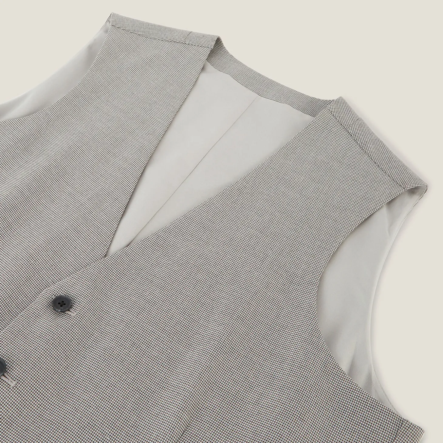 Discount Slim kostuumgilet met pied-de-puce-motief Kostuumgilet