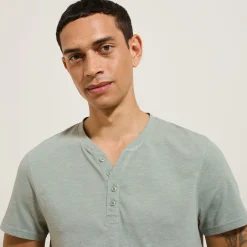 Best Slim T-shirt met Tunesische kraag T-shirt