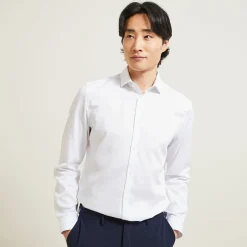 Best Sale Strijkvrij regular effen hemd in katoen Makkelijk Te Strijken Hemd|Formele Overhemden