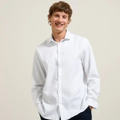 Online Strijkvrij regular hemd in jacquardkatoen Makkelijk Te Strijken Hemd|Formele Overhemden