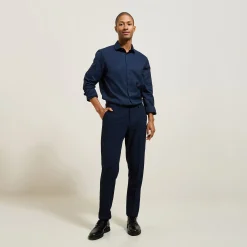 Online Strijkvrij slim effen hemd in katoen Formele Overhemden|Makkelijk Te Strijken Hemd