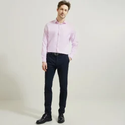 Store Strijkvrij slim effen hemd in katoen Makkelijk Te Strijken Hemd|Formele Overhemden