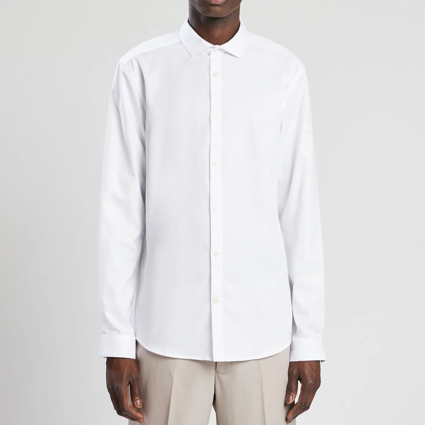 Cheap Strijkvrij slim effen hemd in katoen Makkelijk Te Strijken Hemd|Formele Overhemden