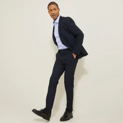 Best Strijkvrij slim gestreept hemd in katoen Makkelijk Te Strijken Hemd|Formele Overhemden