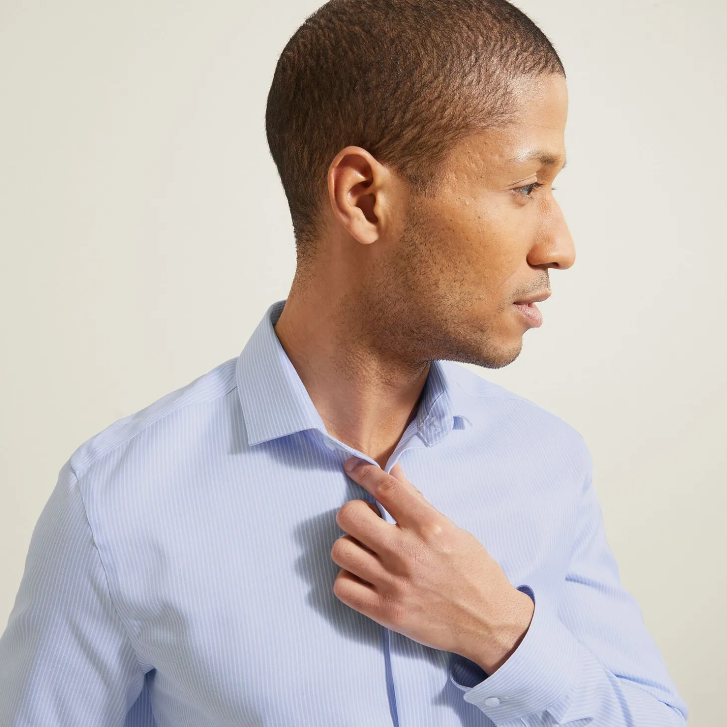 Best Strijkvrij slim gestreept hemd in katoen Makkelijk Te Strijken Hemd|Formele Overhemden