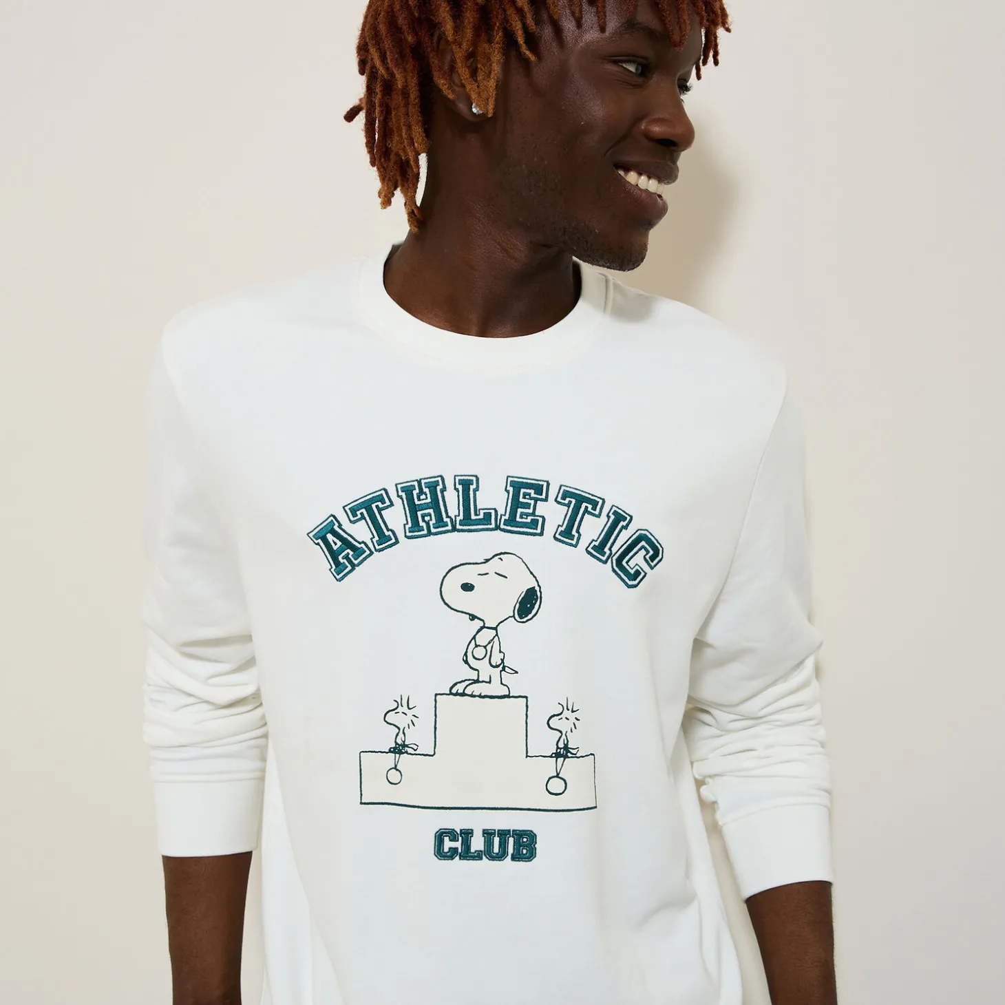 Best Sweater met Athletic Club-print, Peanuts-licentie Sweater