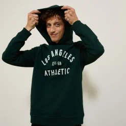 Outlet Sweater met kap, flockprint vooraan Sweater