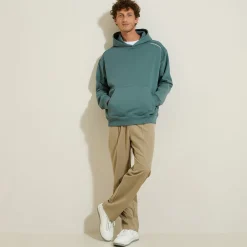 Shop Sweater met kap, oversize snit en print op de kap Sweater