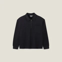 Discount Sweater met polokraag, rits en rechte onderkant Sweater