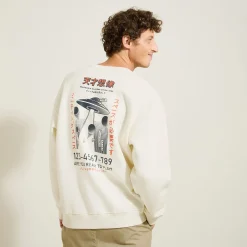 Fashion Sweater met ronde hals en print op voor-en achterk Sweater