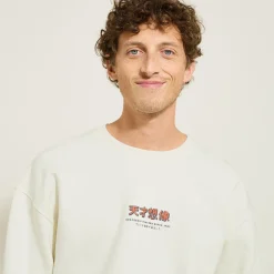 Fashion Sweater met ronde hals en print op voor-en achterk Sweater