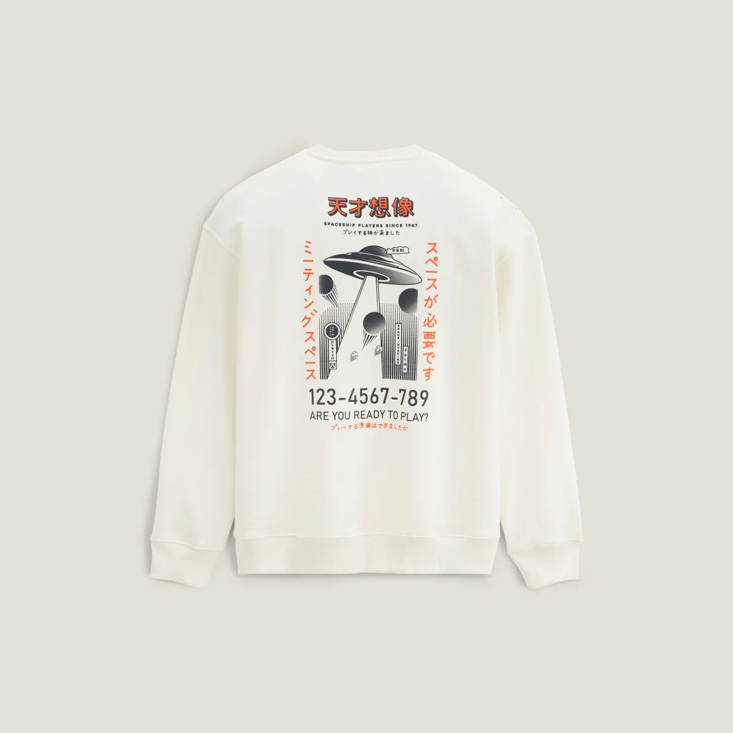 Fashion Sweater met ronde hals en print op voor-en achterk Sweater