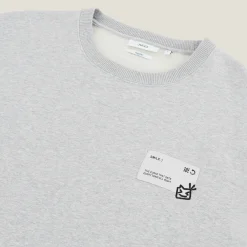 Shop Sweater met ronde hals en print vooraan Sweater