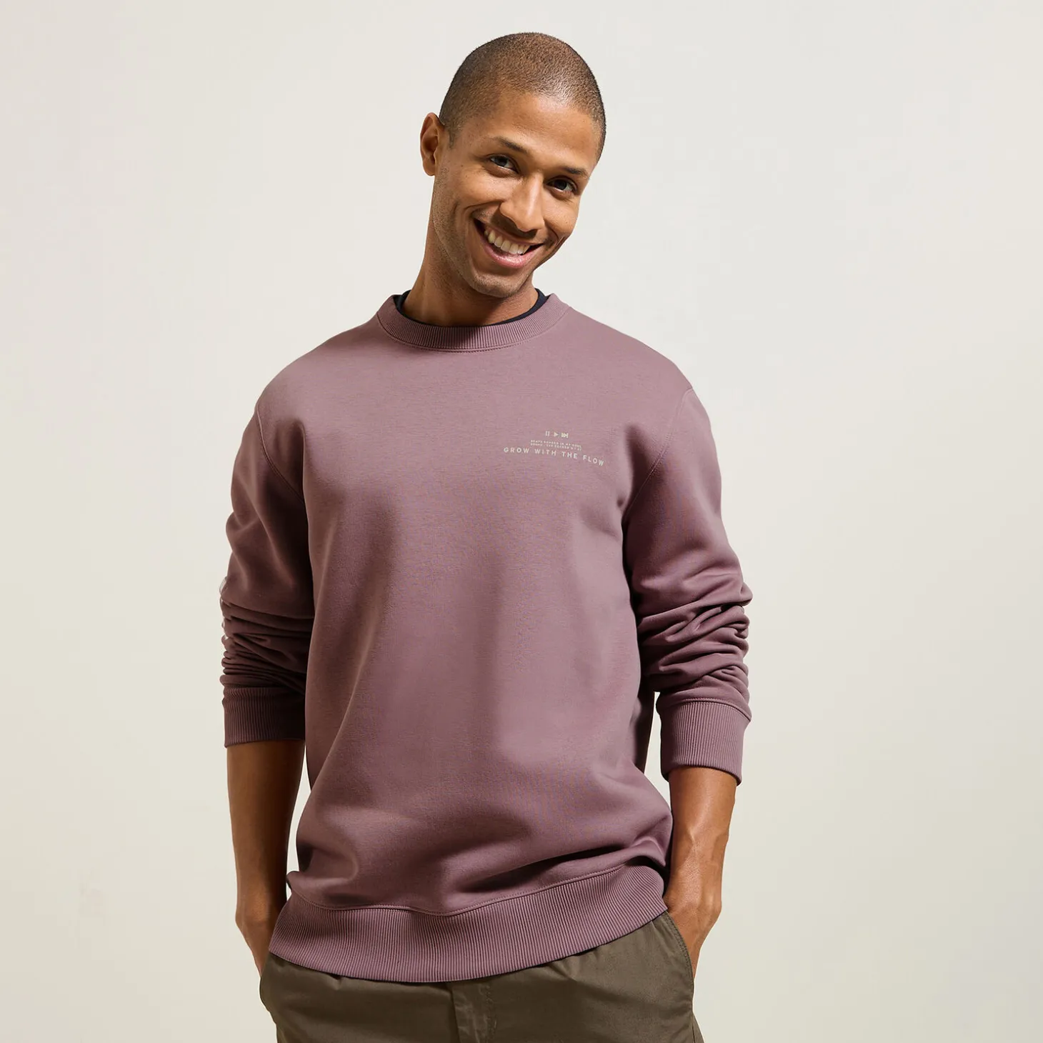 Store Sweater met ronde hals en print vooraan Sweater