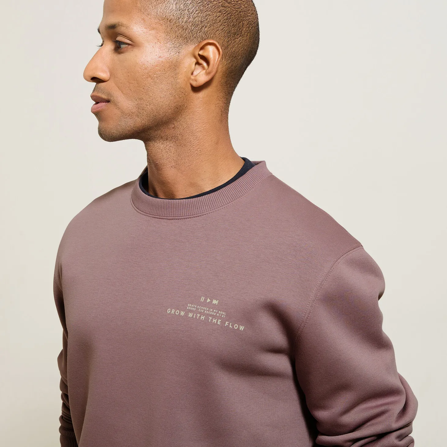 Store Sweater met ronde hals en print vooraan Sweater