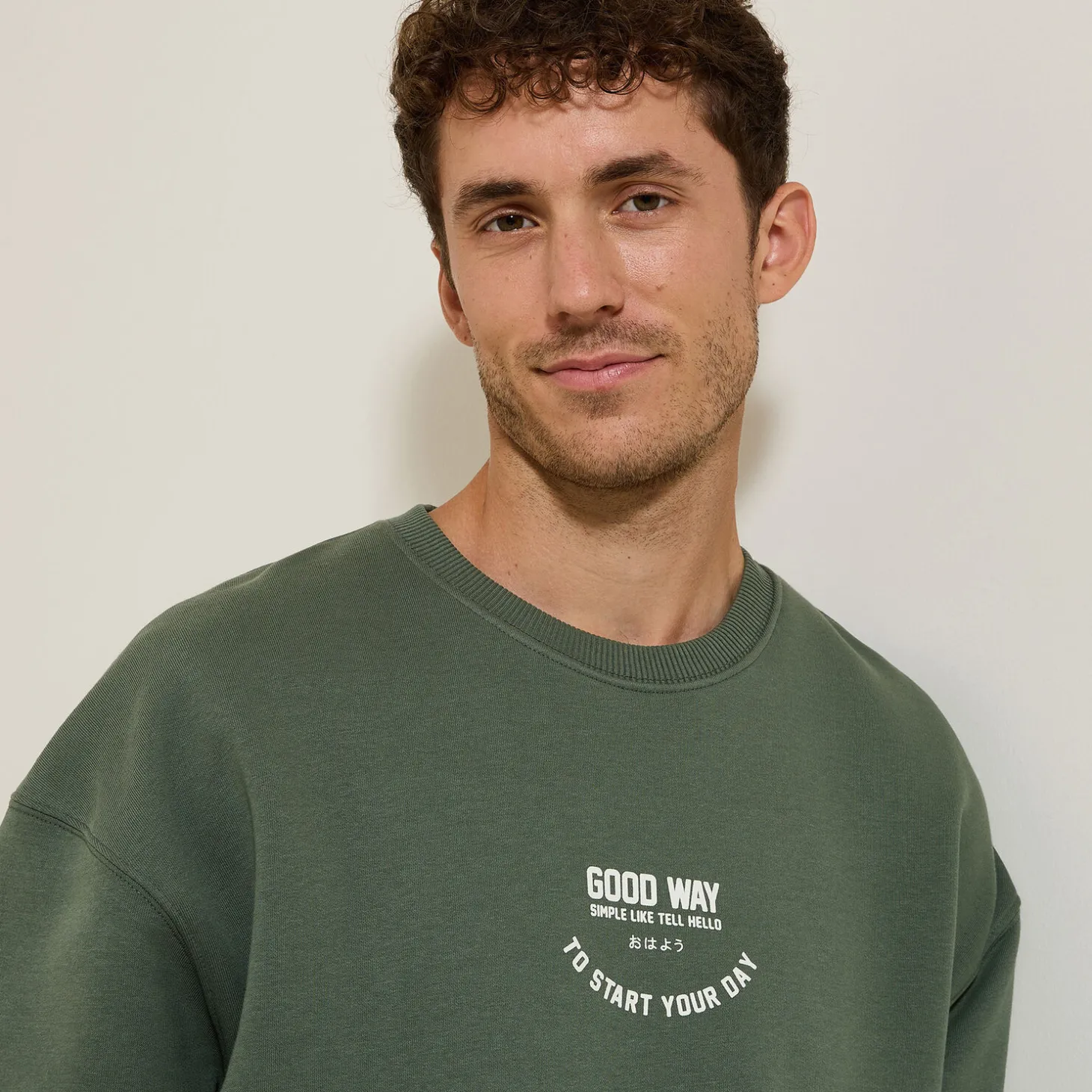 Fashion Sweater met ronde hals en print op voor-en achterk Sweater