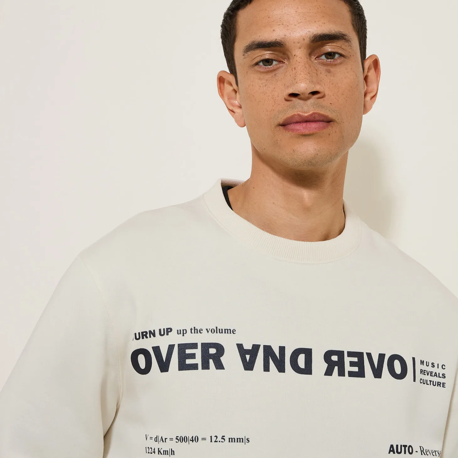 Fashion Sweater met ronde hals en print vooraan Sweater