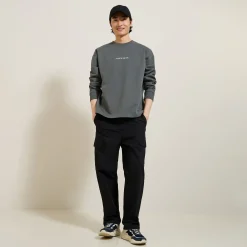 Flash Sale Sweater met ronde hals en print op voor-en achterk Sweater