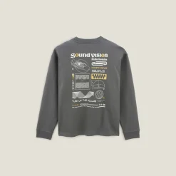 Flash Sale Sweater met ronde hals en print op voor-en achterk Sweater