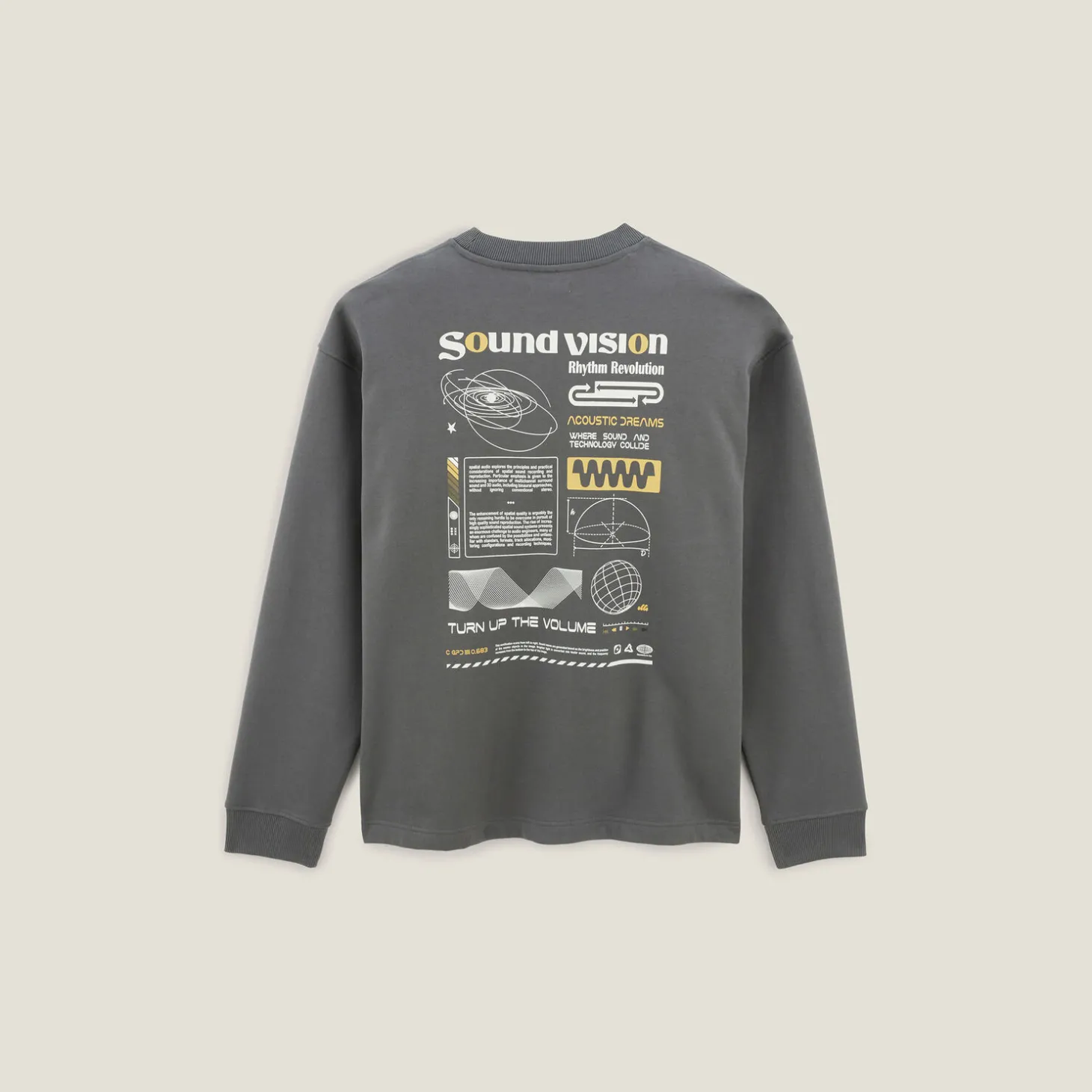 Flash Sale Sweater met ronde hals en print op voor-en achterk Sweater