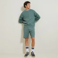 Outlet Sweater met ronde hals in wafelstof Sweater