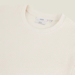 Discount Sweater met ronde hals in wafelstof Sweater