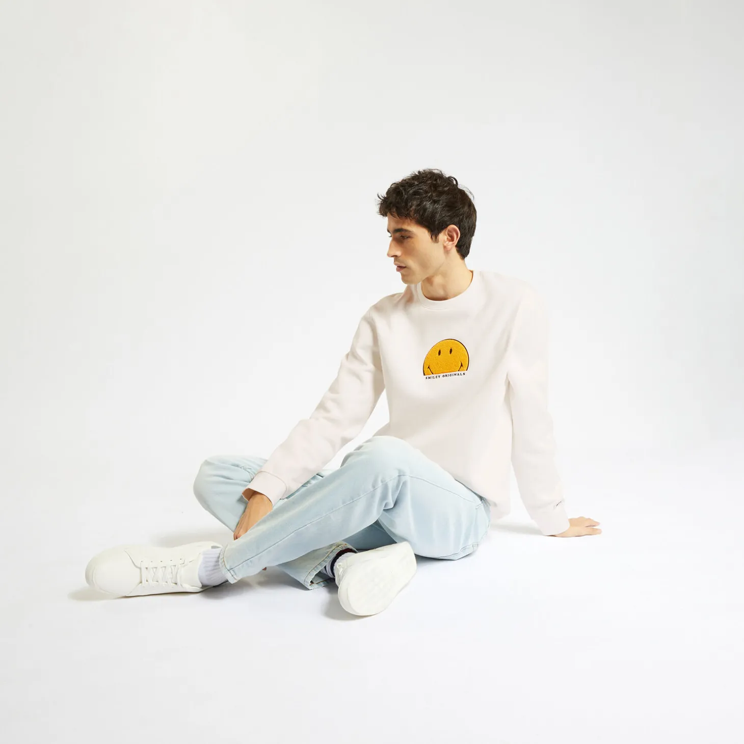 Outlet Sweater met ronde hals, licentie Smiley Sweater