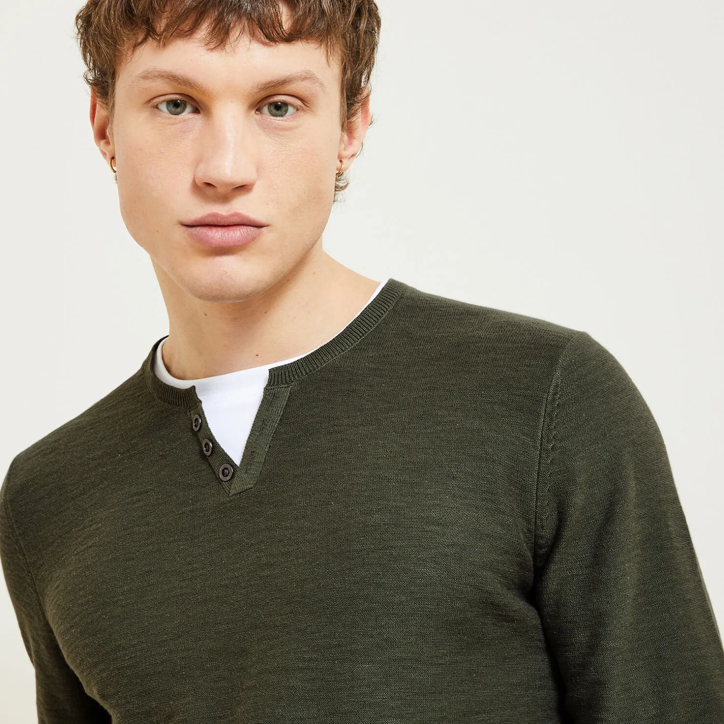 Outlet Trui met dubbele halslijn Trui