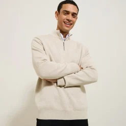 Hot Trui met opstaande kraag en halve rits Trui