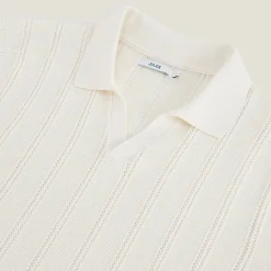 Sale Trui met polokraag, korte mouwen en zigzagstructuu Polo|Trui