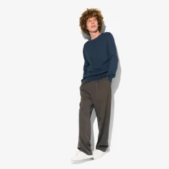 Clearance Trui met ronde hals en reliëfsteken Trui