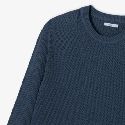 Clearance Trui met ronde hals en reliëfsteken Trui