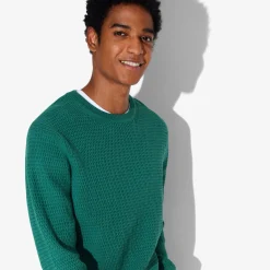 Best Sale Trui met ronde hals en reliëfsteken Trui