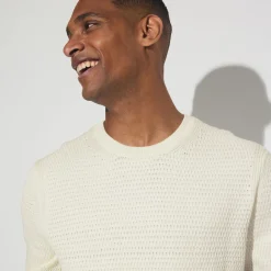 Best Trui met ronde hals en reliëfsteken Trui