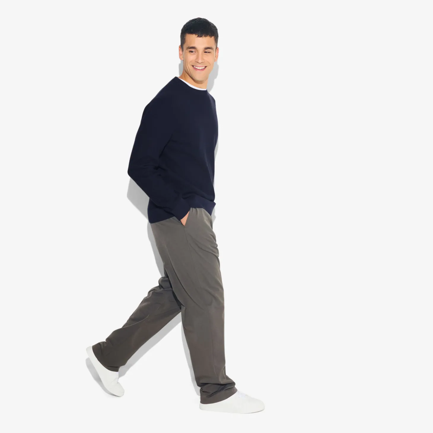 Outlet Trui met ronde hals en stekenpatroon Trui