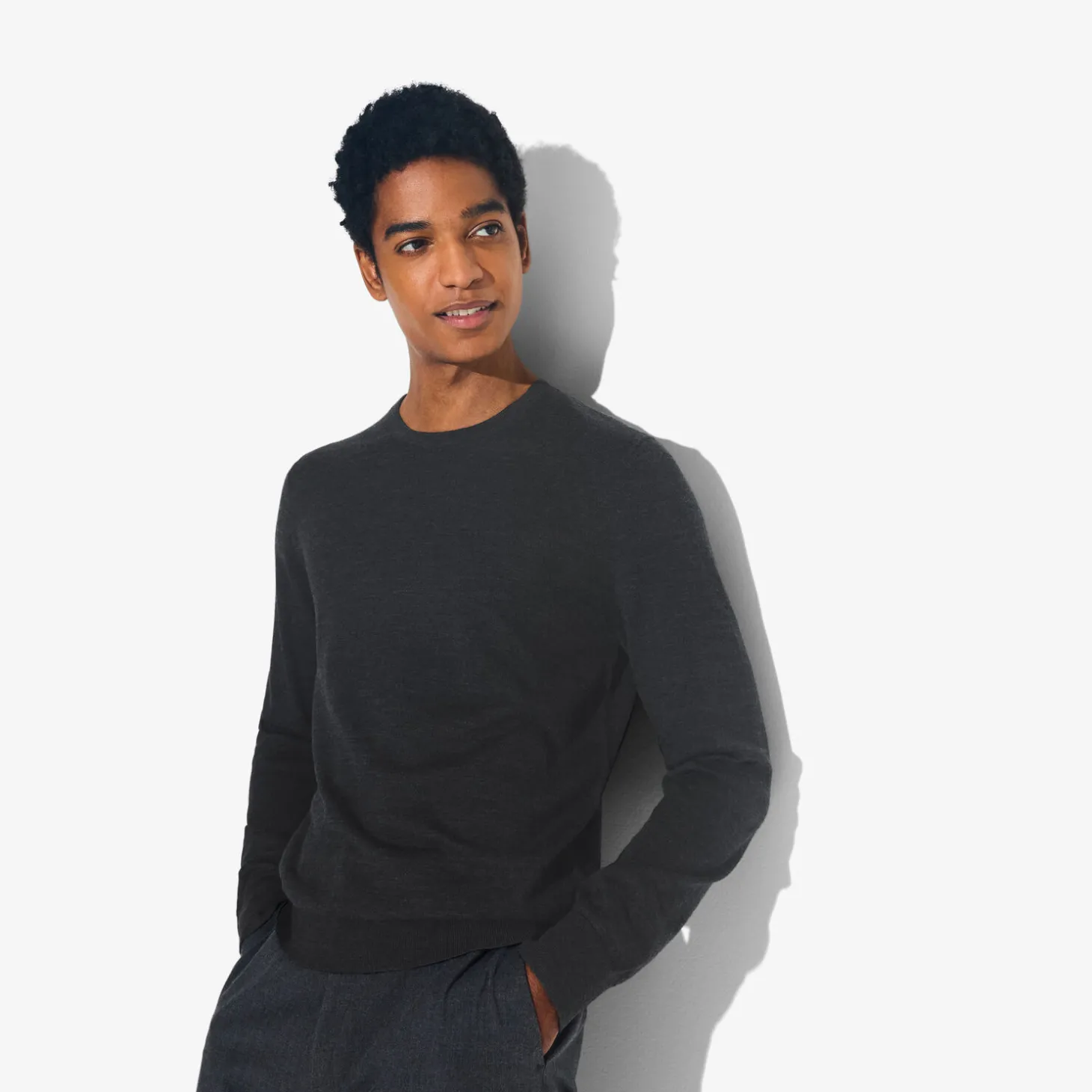 Clearance Trui met ronde hals in merinoswol Trui