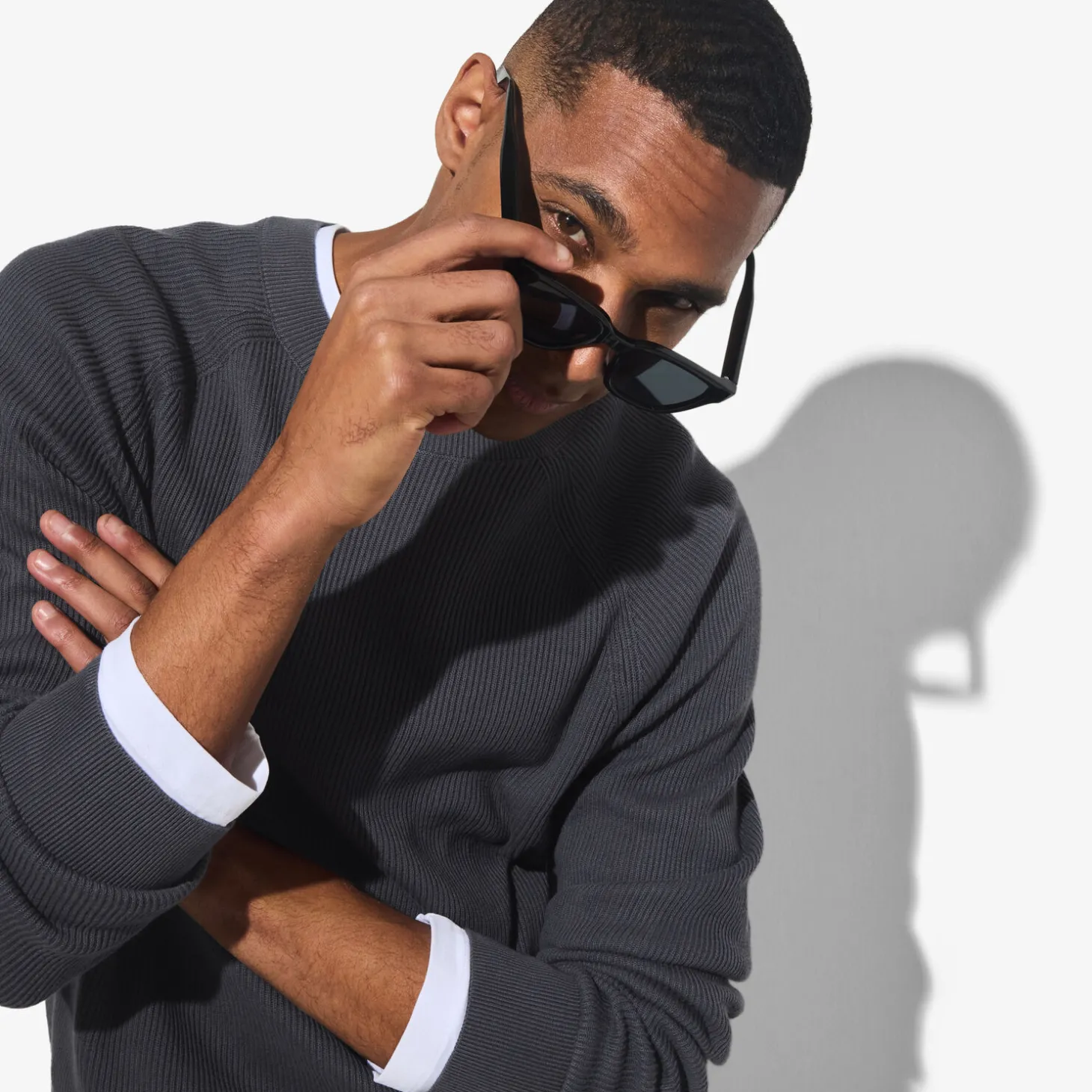 Cheap Trui met ronde hals in ribstof Trui