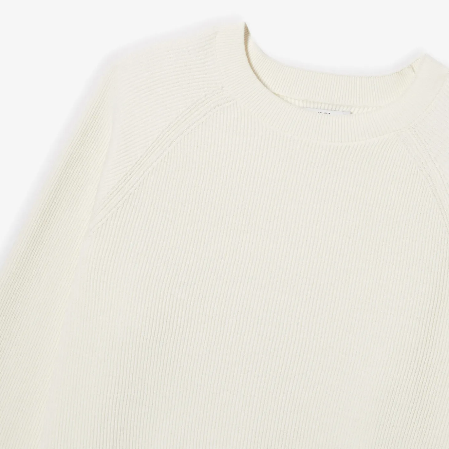 Outlet Trui met ronde hals in ribstof Trui