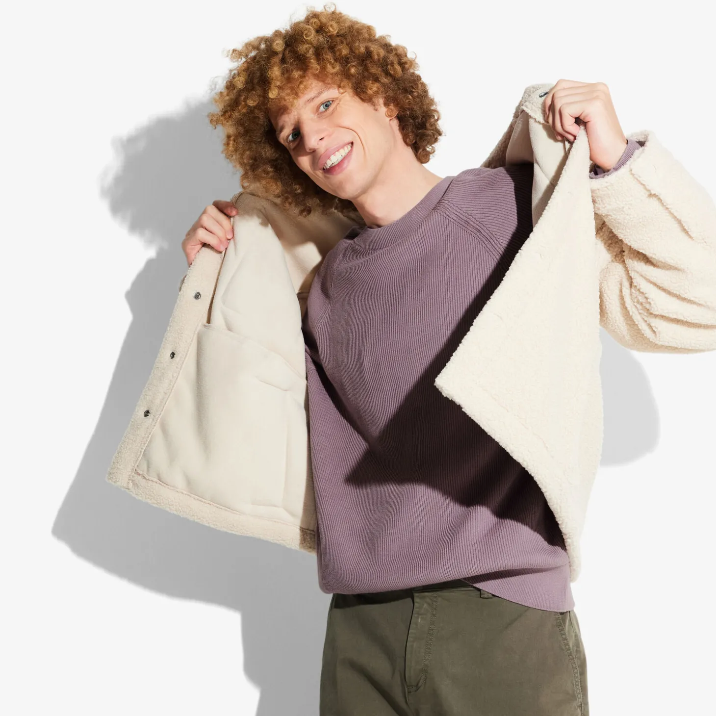 Online Trui met ronde hals in ribstof Trui