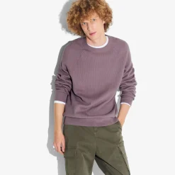 Online Trui met ronde hals in ribstof Trui