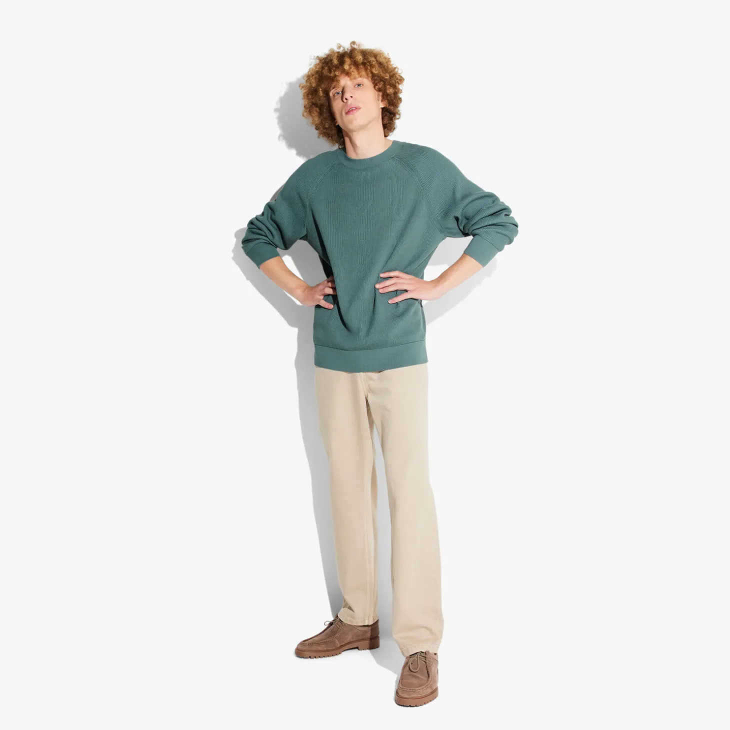 Store Trui met ronde hals in ribstof Trui