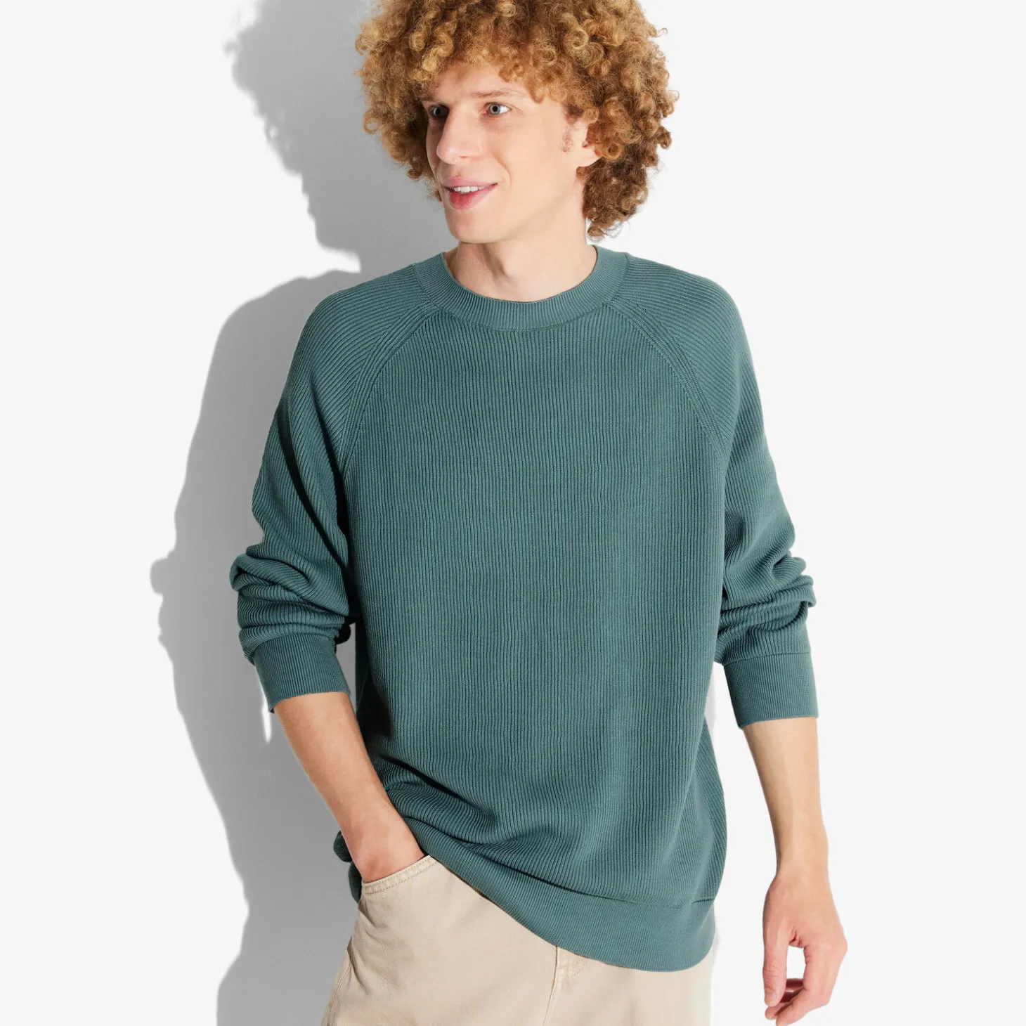 Store Trui met ronde hals in ribstof Trui