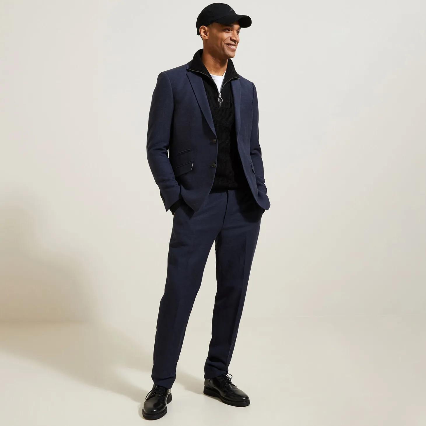 Clearance Trui met truckerskraag in ribsteek Trui