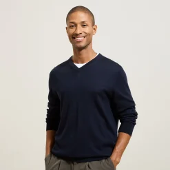 New Trui met V-kraag in merinoswol Trui