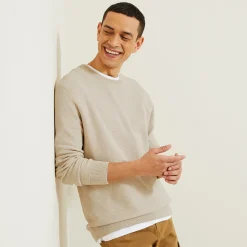 Clearance Trui ronde hals, micro honingraat weefpatroon Trui