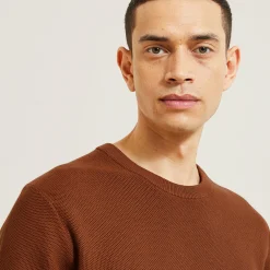 Discount Trui ronde hals, micro honingraat weefpatroon Trui