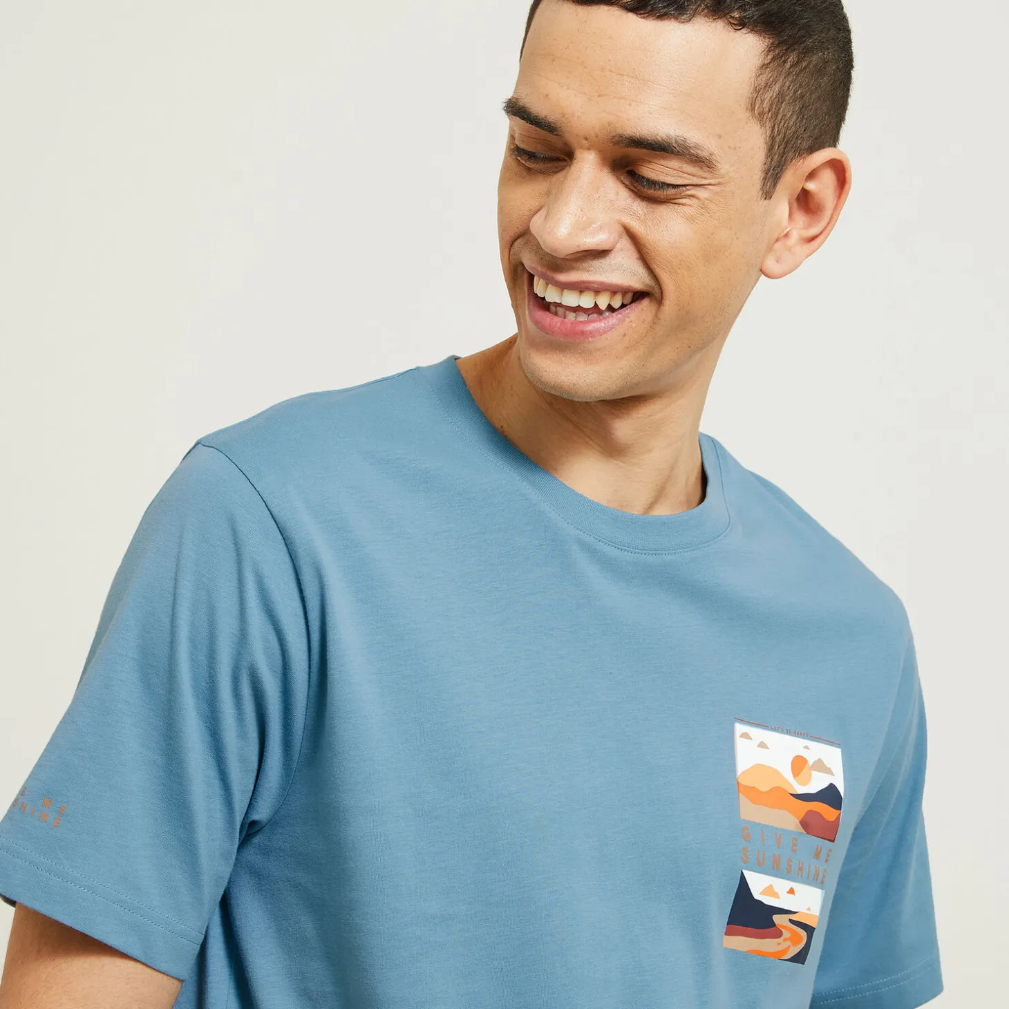 Cheap T-shirt aangebrachte landschap-print T-shirt