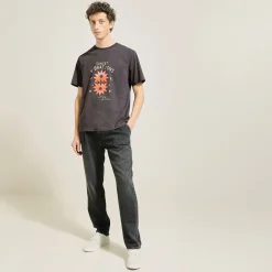 New T-shirt aangebrachte print vooraan T-shirt