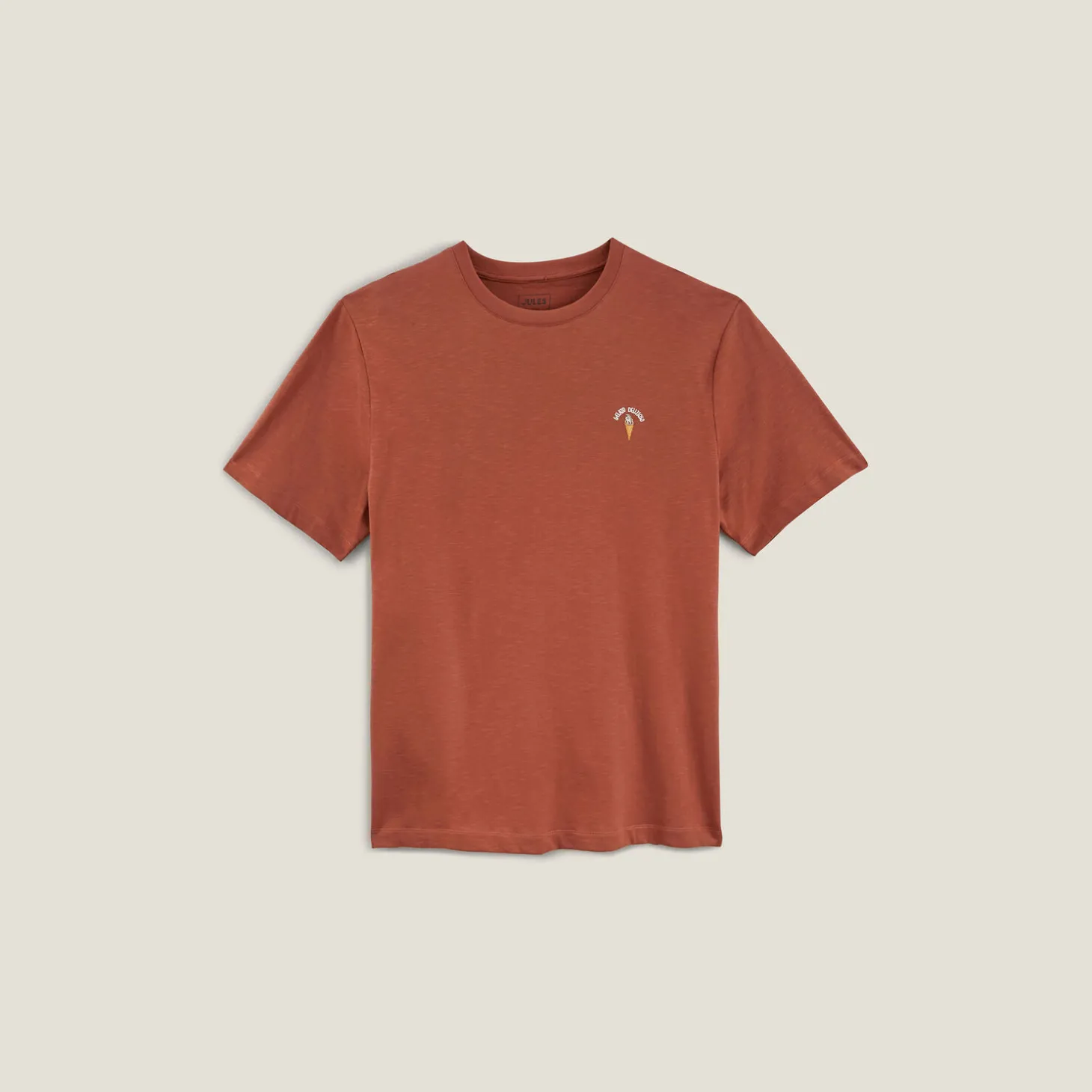 Best Sale T-shirt in gevlamde stof met borduursel op de bors T-shirt